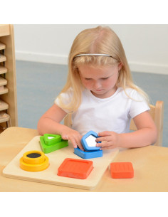 MASTERKIDZ medinių medžiagų formų rūšiavimo įrenginys Montessori paviršiaus tekstūra 2