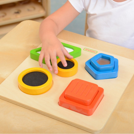 MASTERKIDZ medinių medžiagų formų rūšiavimo įrenginys Montessori paviršiaus tekstūra