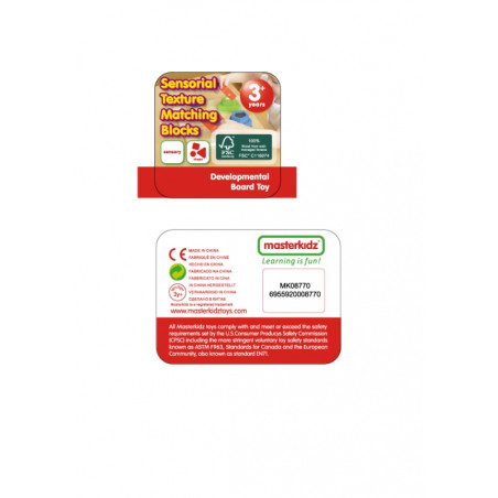 Деревянный сортировщик фигурок Монтессори MASTERKIDZ с текстурой поверхности