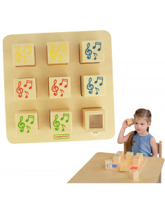 MASTERKIDZ medinis sensorinis rūšiavimo įrenginys, sujungiantis Montessori garsus
