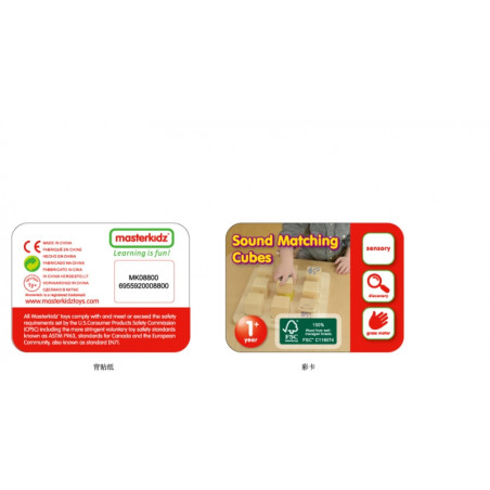 MASTERKIDZ Drewniany Sorter Sensoryczny Łączenie Dźwięków Montessori