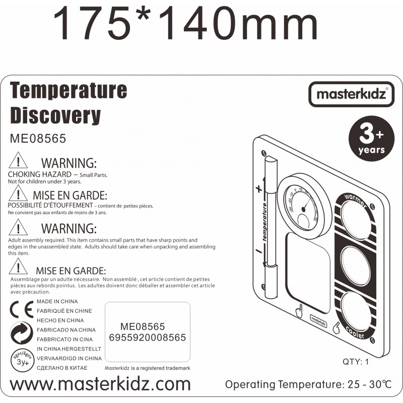 MASTERKIDZ temperatūros mokslo sieninė mokomoji lenta Flex