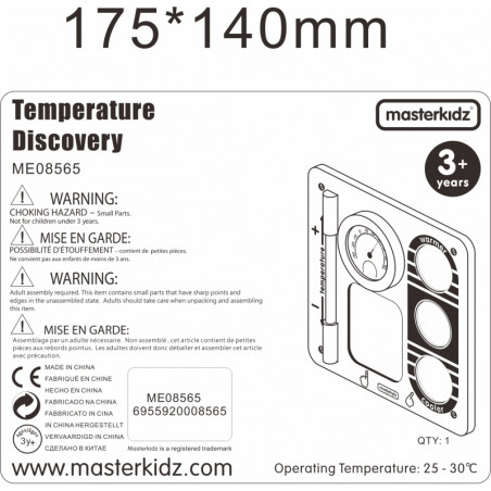 MASTERKIDZ temperatūros mokslo sieninė mokomoji lenta Flex MASTERKIDZ temperatūros mokslo sieninė mokomoji lenta Flex