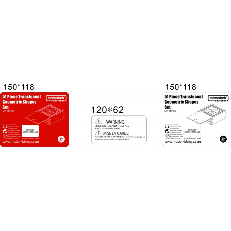 MASTERKIDZ permatomos geometrinės figūros