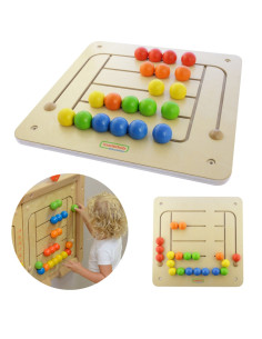 MASTERKIDZ edukacinė sieninė lenta Maze Montessori karoliukai