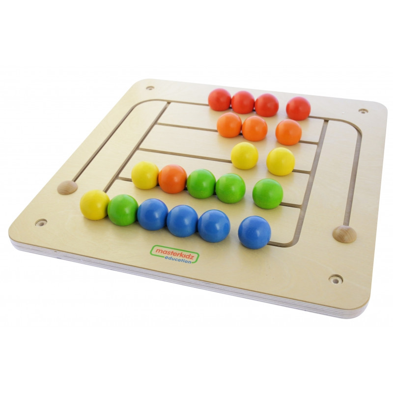 MASTERKIDZ Развивающая настенная доска-лабиринт с бусинами Монтессори
