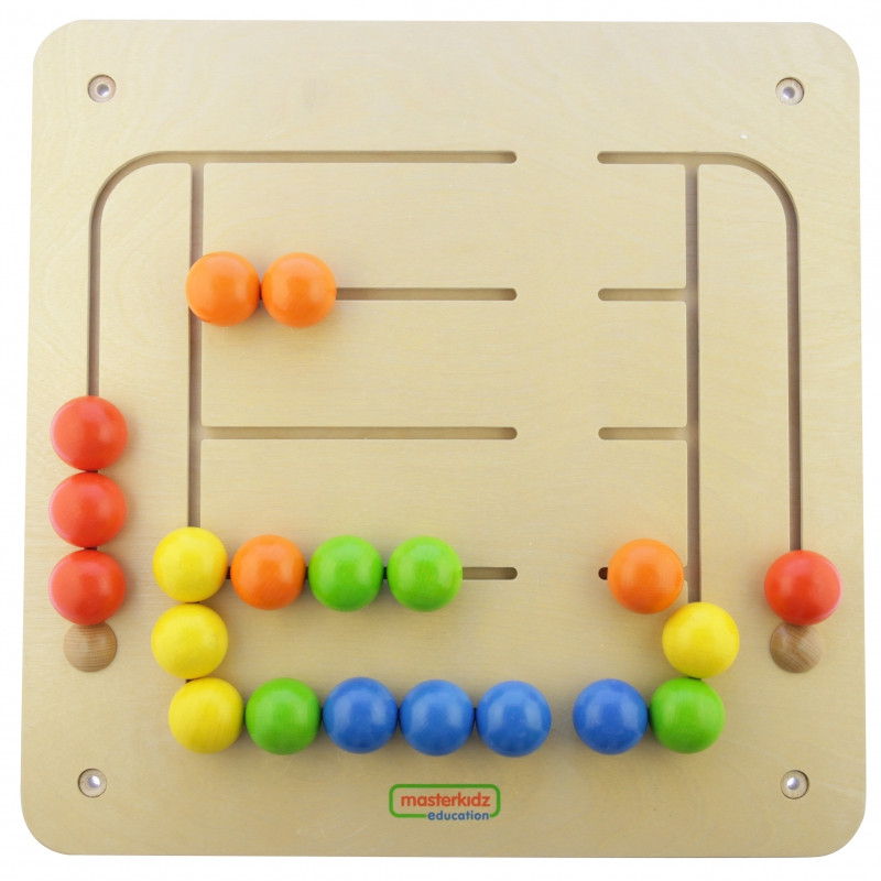 MASTERKIDZ Развивающая настенная доска-лабиринт с бусинами Монтессори