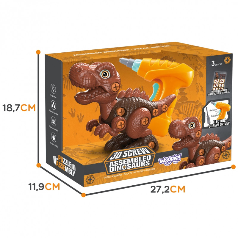 WOOPIE dinozaurų sukimo konstravimo rinkinys + gręžtuvas 31 vnt.