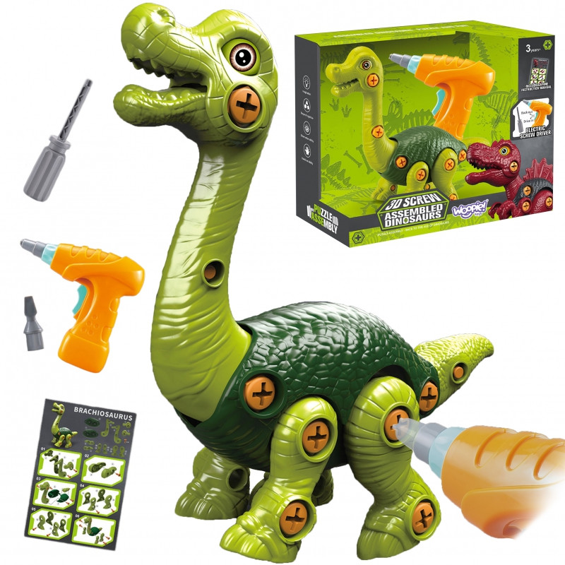 WOOPIE dinozaurų sukimo konstravimo rinkinys + gręžtuvas 31 vnt.