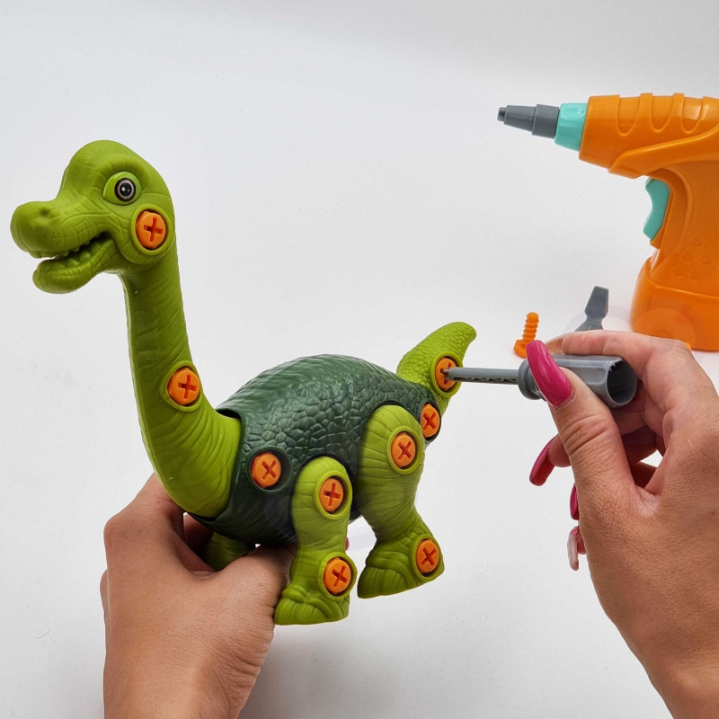 WOOPIE dinozaurų sukimo konstravimo rinkinys + gręžtuvas 31 vnt.
