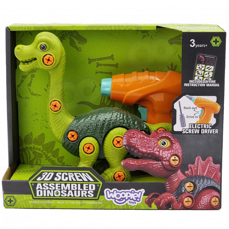 WOOPIE dinozaurų sukimo konstravimo rinkinys + gręžtuvas 31 vnt.