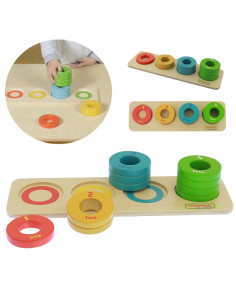 MASTERKIDZ Žaidimas Mokymasis skaičiuoti spalvas Dydis Dėlionė Montessori