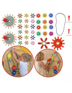 MASTERKIDZ Sieninės lentos žvaigždutės ir grandinė 79 vnt. Sukurkite savo mechanizmą