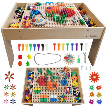 MASTERKIDZ medinis mokomasis stalas + STIEBO SIENŲ PRIEDAI MASTERKIDZ medinis mokomasis stalas + STIEBO SIENŲ PRIEDAI