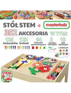 MASTERKIDZ Wooden Educational Table + STEM WALL ACCESSORIES 2