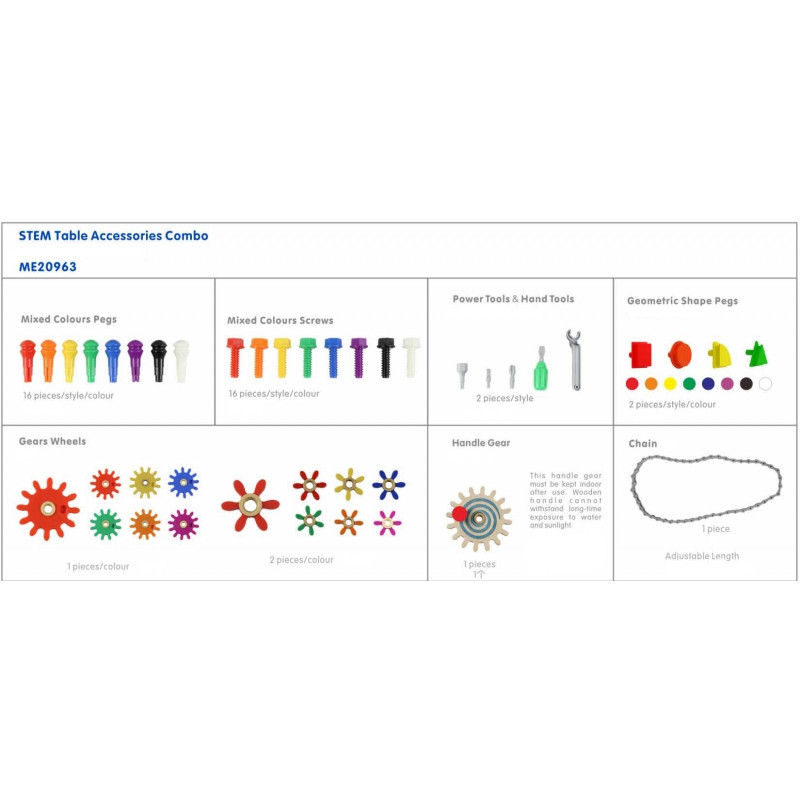 Деревянный образовательный стол MASTERKIDZ + настенные аксессуары STEM