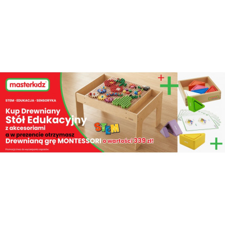 MASTERKIDZ medinis mokomasis stalas su priedais