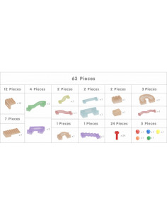 MASTERKIDZ Statybinis rinkinys Rutulinis takelis STEM lentai 63 vnt. 2