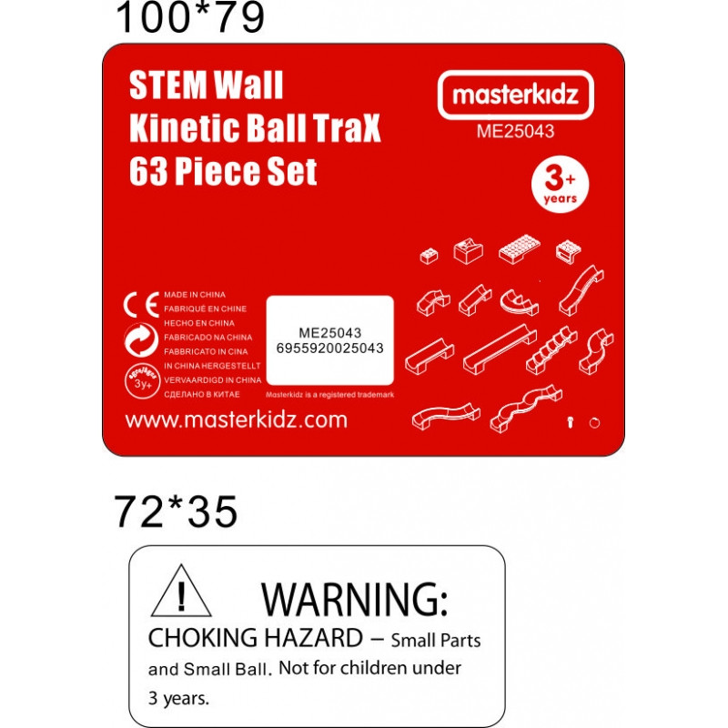 MASTERKIDZ Statybinis rinkinys Rutulinis takelis STEM lentai 63 vnt.