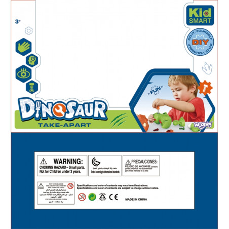 WOOPIE dinozaurų sukimo konstrukcijos rinkinys + atsuktuvas WOOPIE dinozaurų sukimo konstrukcijos rinkinys + atsuktuvas