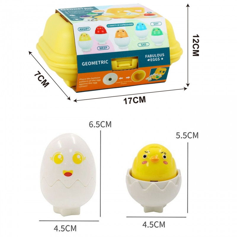 WOOPIE Puzzle Sorter Montessori Match Shapes Happy Chickens Eggs 6vnt