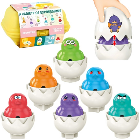 WOOPIE Puzzle Sorter Montessori Match Shapes Funny Chickens Eggs 6vnt WOOPIE Puzzle Sorter Montessori Match Shapes Funny Chickens Eggs 6vnt