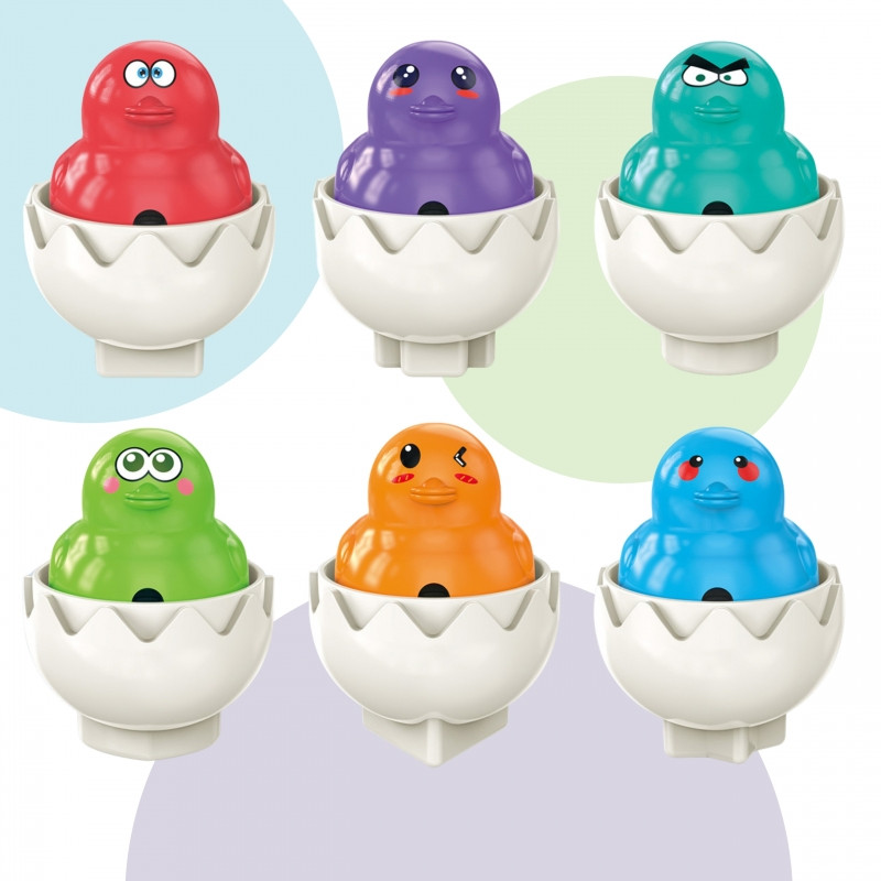 WOOPIE Puzzle Sorter Montessori Match Shapes Funny Chickens Eggs 6vnt