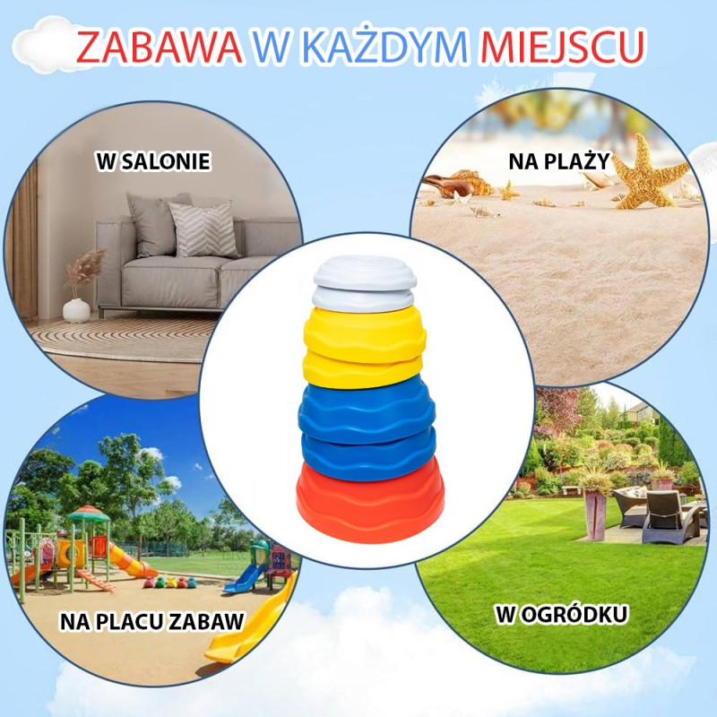 WOOPIE Balance formavimo akmenys Sensorinės pusiausvyros treniruotės 5 vnt