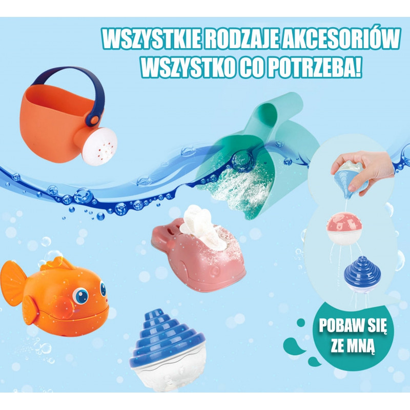 WOOPIE vandens stalas 2in1 smėlio dėžės krioklys 10 vnt.