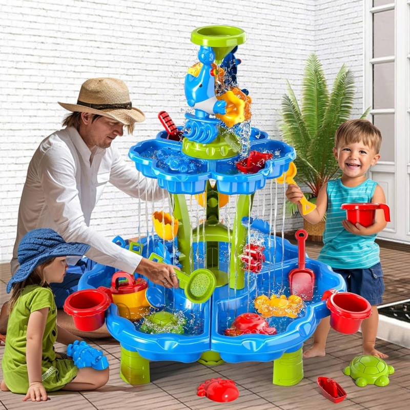 Водный столик WOOPIE 2 в 1, песочница, фонтан XXL, аквапарк с дельфином