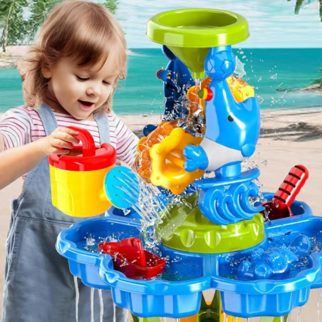 Водный столик WOOPIE 2 в 1, песочница, фонтан XXL, аквапарк с дельфином