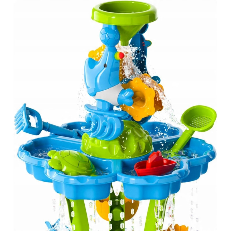 Водный столик WOOPIE 2 в 1, песочница, фонтан XXL, аквапарк с дельфином