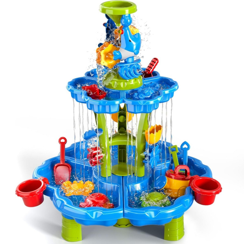 Водный столик WOOPIE 2 в 1, песочница, фонтан XXL, аквапарк с дельфином