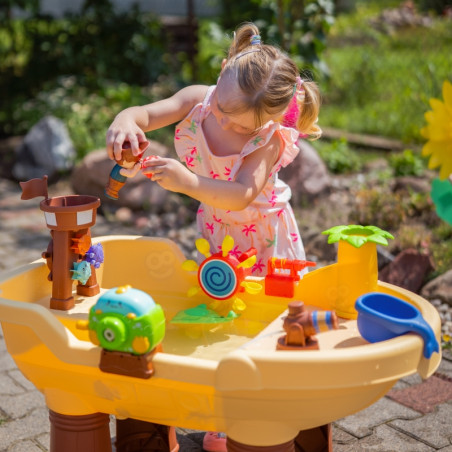 WOOPIE vandens stalas 2in1 smėlio dėžė Pirate Ship XL su muilo burbuliukų gamintoju WOOPIE vandens stalas 2in1 smėlio dėžė Pirate Ship XL su muilo burbuliukų gamintoju