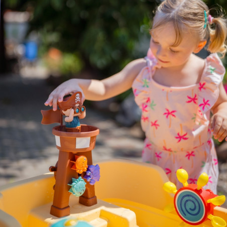 WOOPIE vandens stalas 2in1 smėlio dėžė Pirate Ship XL su muilo burbuliukų gamintoju WOOPIE vandens stalas 2in1 smėlio dėžė Pirate Ship XL su muilo burbuliukų gamintoju
