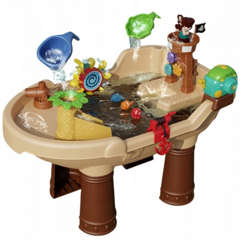 WOOPIE vandens stalas 2in1 smėlio dėžė Pirate Ship XL su muilo burbuliukų gamintoju