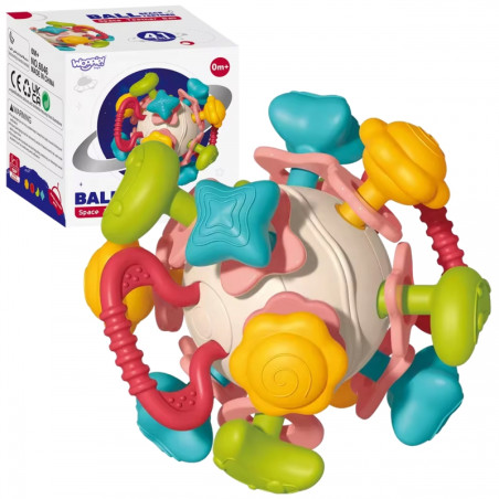 WOOPIE BABY minkštas barškutis 4 viename kramtukas sensorinis žaislas kūdikiams nuo 0m+ WOOPIE BABY minkštas barškutis 4 viename kramtukas sensorinis žaislas kūdikiams nuo 0m+