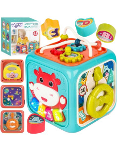 WOOPIE BABY Interaktyvus edukacinis sensorinis kubas Montessori rūšiavimo įrenginys 6in1