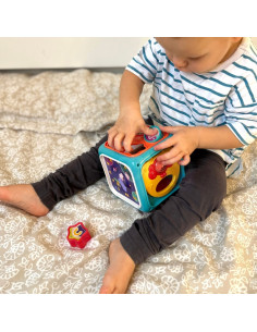 WOOPIE BABY Interaktyvus edukacinis sensorinis kubas Montessori rūšiavimo įrenginys 6in1 2