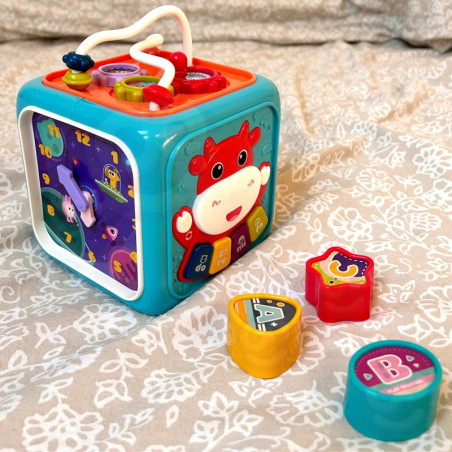 WOOPIE BABY Interaktyvus edukacinis sensorinis kubas Montessori rūšiavimo įrenginys 6in1 WOOPIE BABY Interaktyvus edukacinis sensorinis kubas Montessori rūšiavimo įrenginys 6in1