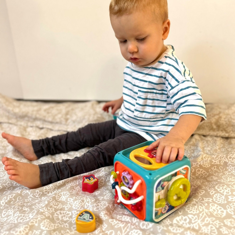 WOOPIE BABY Interaktyvus edukacinis sensorinis kubas Montessori rūšiavimo įrenginys 6in1
