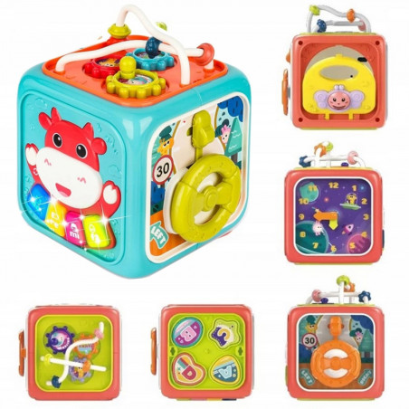 WOOPIE BABY Interaktyvus edukacinis sensorinis kubas Montessori rūšiavimo įrenginys 6in1 WOOPIE BABY Interaktyvus edukacinis sensorinis kubas Montessori rūšiavimo įrenginys 6in1