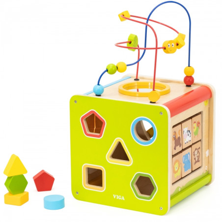 Viga medinis mokomasis kubas 5in1 Viga medinis mokomasis kubas 5in1