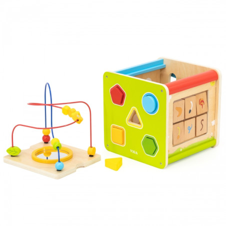Viga medinis mokomasis kubas 5in1 Viga medinis mokomasis kubas 5in1