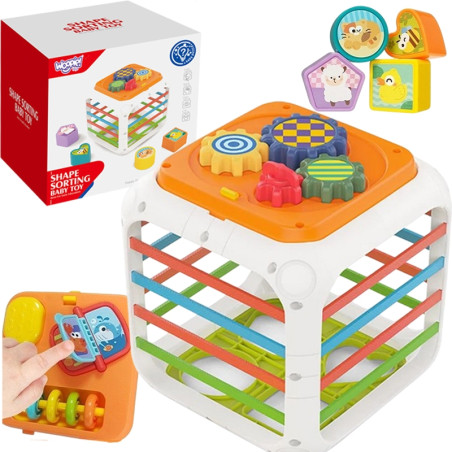 WOOPIE mokomasis kubų rūšiavimo įrenginys 4in1 formos 18m+ WOOPIE mokomasis kubų rūšiavimo įrenginys 4in1 formos 18m+
