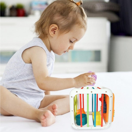 WOOPIE mokomasis kubų rūšiavimo įrenginys 4in1 formos 18m+ WOOPIE mokomasis kubų rūšiavimo įrenginys 4in1 formos 18m+