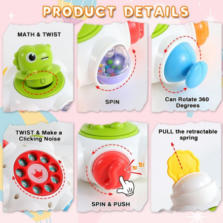 WOOPIE BABY Space Activity Rocket - Edukacinis sensorinis kubas 18m+ WOOPIE BABY Space Activity Rocket - Edukacinis sensorinis kubas 18m+