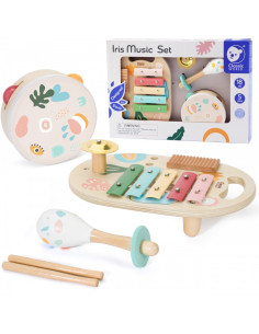 CLASSIC WORLD Muzikos instrumentų rinkinys vaikams Cimbolai Drum Rattle 5 vnt.