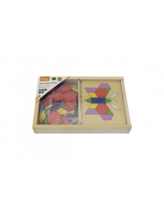 VIGA Medinė Geometrinė Mozaika Dienes Blokai Montessori Logika Puzzle148 el 2