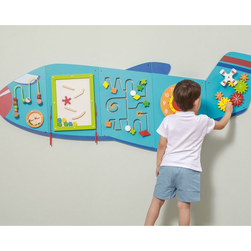 VIGA Wooden Manipulative Sensory Board Airplane FSC Montessori Certificate